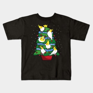 lutino cockatiel christmas tree Kids T-Shirt